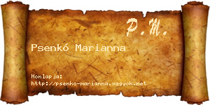 Psenkó Marianna névjegykártya